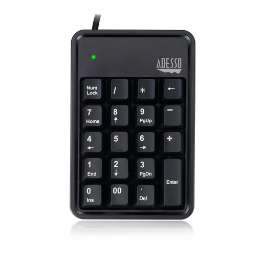 Adesso AKB-600HB - 19-Key Mechanical Keypad with 3-Port USB Hub
