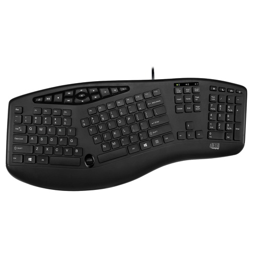 Adesso TruForm Media 160 - Ergonomic Desktop Keyboard (AKB-160UB)