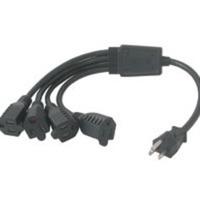 C2G 14in 1-to-4 18 AWG Power Cord Splitter (4 NEMA 5-15R -> 1 NEMA 5-15P)