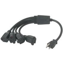 C2G 1-to-4 Power Cord Splitter 6ft, 1,83 m, NEMA 5-15P (29808)