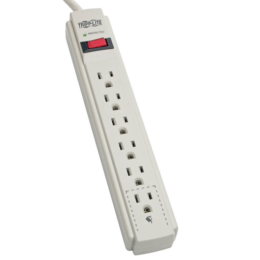 Tripp Lite Protect It! 6-Outlet Surge Protector, 4-ft. Cord, 790 Joules (TLP604)