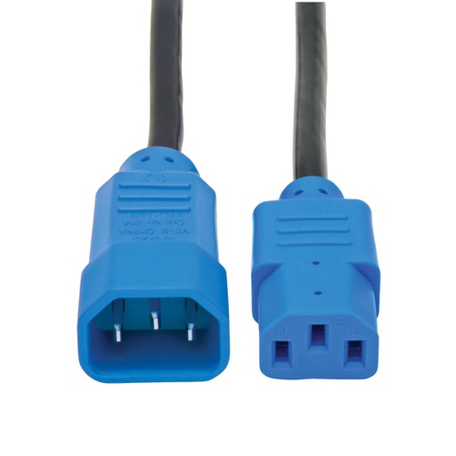 Tripp Lite PDU Power Cord, C13 to C14 - 10A, 250V, 18 AWG, 4 ft. (1.22 m), Blue