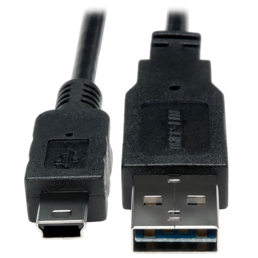 Tripp Lite UR030-06N, 0,15 m, USB A, Mini-USB B, USB 2.0, Mâle/Mâle, Noir