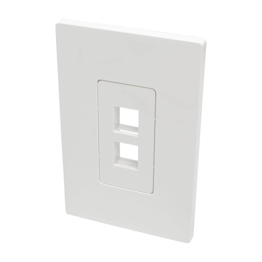 Tripp Lite Façade simple Keystone à 2 ports, blanc, TAA (N080-102)