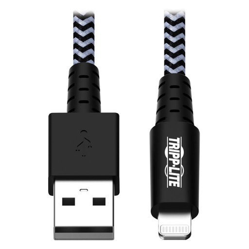 Tripp Lite M100-010-HD, 3 m, Lightning, USB A, Mâle, Mâle, Noir, Blanc